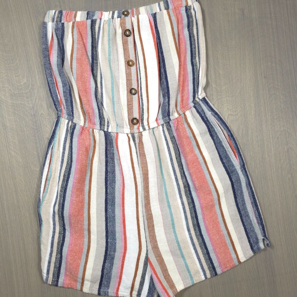 J for Justify Strapless Striped Romper Size Medium